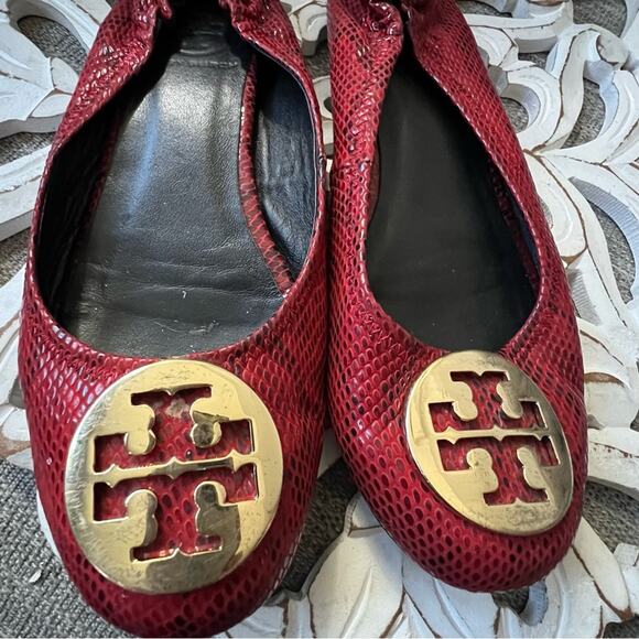 Tory Burch Red Flats Ballet Shoes Women’s 8.5 - Picture 2 of 7